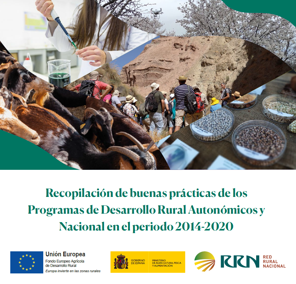 Portada do documento "Recopilación de boas prácticas dos Programas Rexionais e Nacionais de Desenvolvemento Rural 2014-2020"